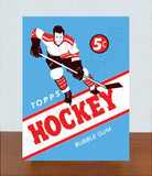 1954 Topps Hockey Wax Pack Wrapper Store Counter Advertising Standup Sign - 3080