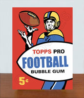 1957 Topps Football Wax Pack Wrapper Store Counter Standup Sign - 3009