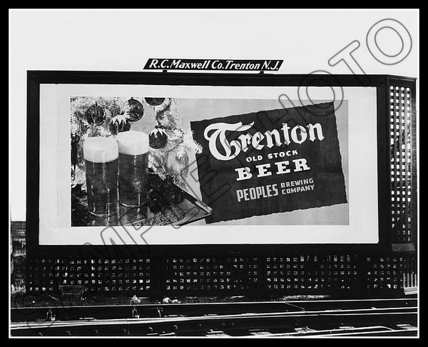 Trenton Old Stock Beer Billboard 8X10 Photo - Trenton New Jersey 1947 - 2276