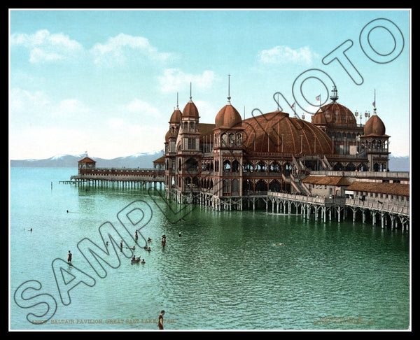 1901 Utah Saltair Pavilion Colorized 8X10 Photo - Great Salt Lake - 2581