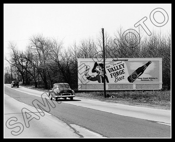 Valley Forge Beer Billboard 8X10 Photo - New Jersey 1950 - 2280