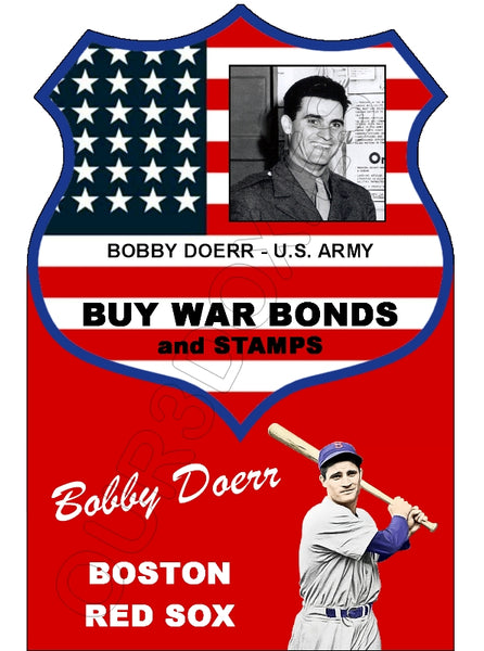 Bobby Doerr WWII War Bonds Die Cut Store Counter Standup Sign - Red Sox - 2104