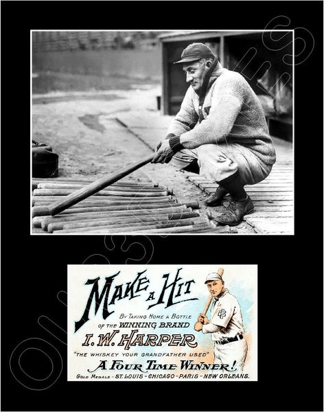 Honus Wagner 1912 Harper Whiskey Matted Photo Display 11X14 - Pirates - 1615