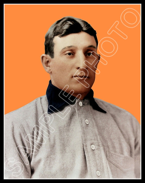 Honus Wagner Orange Colorized 11X14 Photo - Pittsburgh Pirates 1909 T206 Card - 794