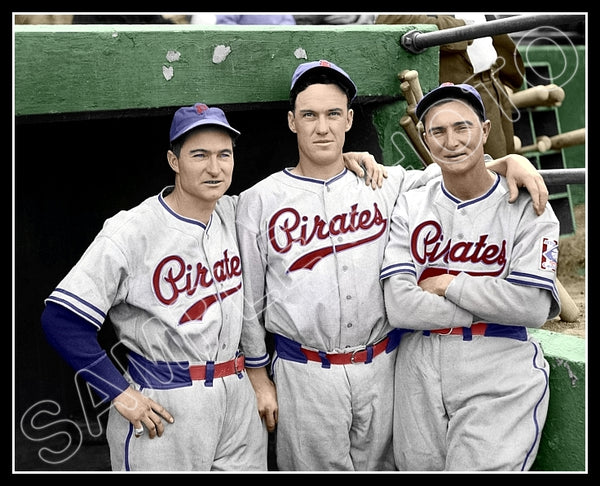 Lloyd Waner Paul Waner Colorized 8X10 Photo - Arky Vaughan 1939 Pittsburgh Pirates - 2073