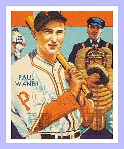 1934-1936 Diamond Stars Paul Waner Reprint Card - Pittsburgh Pirates - 3358