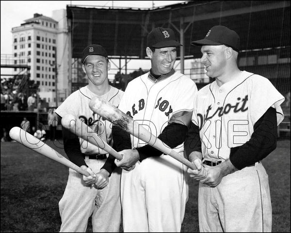 Ted Williams Al Kaline 8X10 Photo - Harvey Kuenn Red Sox Tigers - 3319