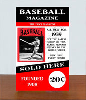 Ted Williams 1939 Baseball Magazine Store Counter Standup Sign - Red Sox - 1620