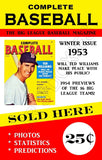 Ted Williams 1953 Complete Baseball Magazine Store Counter Standup Sign - Red Sox - 1621