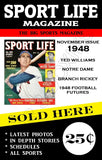 Ted Williams 1948 Sport Life Magazine Store Counter Standup Sign - Red Sox - 1622