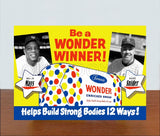 Willie Mays Duke Snider 1950's Wonder Bread Store Counter Standup Sign - Giants Dodgers - 3296
