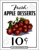 FW Woolworth Diner Store Counter Standup Sign - Apple Desserts - 2383