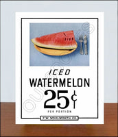 FW Woolworth Diner Store Counter Standup Sign - Iced Watermelon - 2392