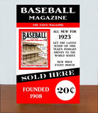 1923 Baseball Magazine Store Counter Standup Sign - Yankee Stadium Yankees - 1125