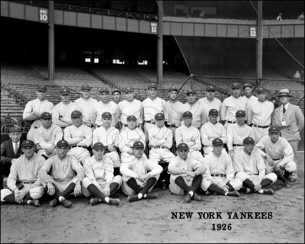 1926 New York Yankees 8X10 Photo - Gehrig Ruth Hoyt Lazzeri - 2198