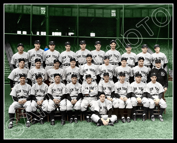1938 New York Yankees Colorized 8X10 Photo - Gehrig McCarthy Dickey Ruffing - 2206