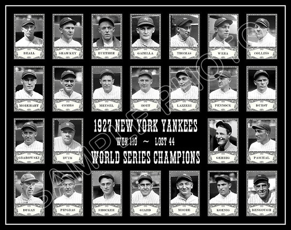 1927 New York Yankees 11X14 Photo - Ruth Gehrig Lazzeri - 2192