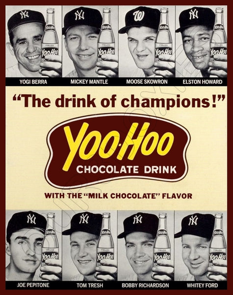 1964 Mickey Mantle Yoo-Hoo Store Counter Standup Sign - Whitey Ford Yankees - 2092