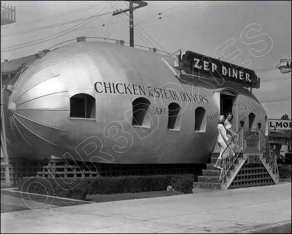 1930's Zep Diner 8X10 Photo - Los Angeles California - 2398